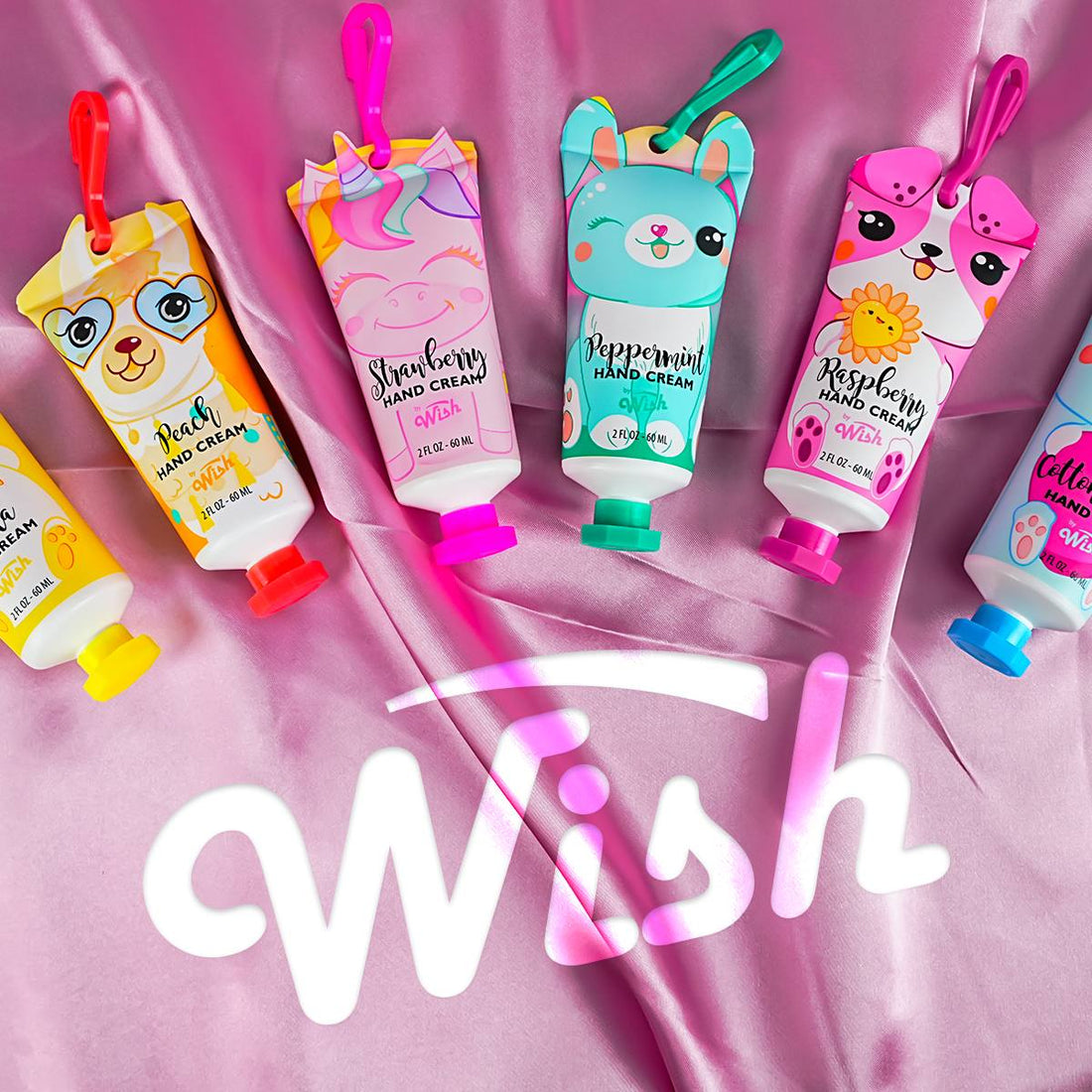 Cotton Candy / Peach / Peppermint / Raspberry / Strawberry / Vanilla Hand Cream, 6 x 2 oz