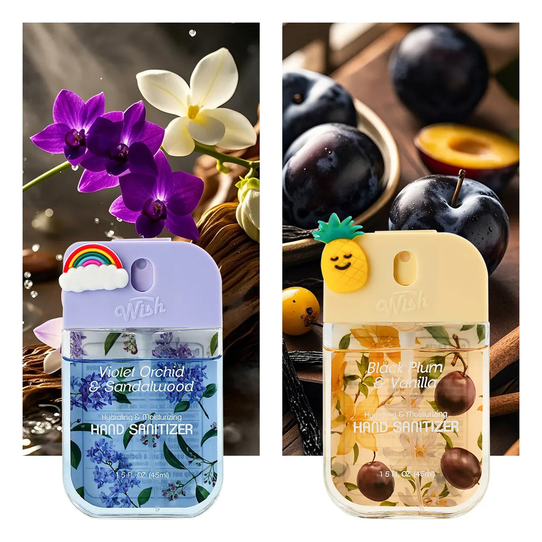 2 Pack DIY Hand Sanitizer Gift Box, 1.5 oz Each, Black Plum / Violet Orchid