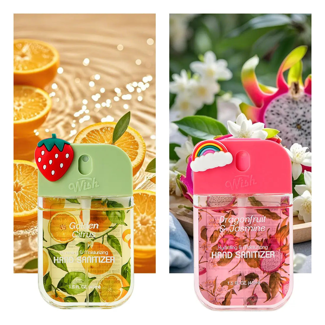2 Pack DIY Hand Sanitizer Gift Box, 1.5 oz Each, Dragonfruit / Golden Citrus
