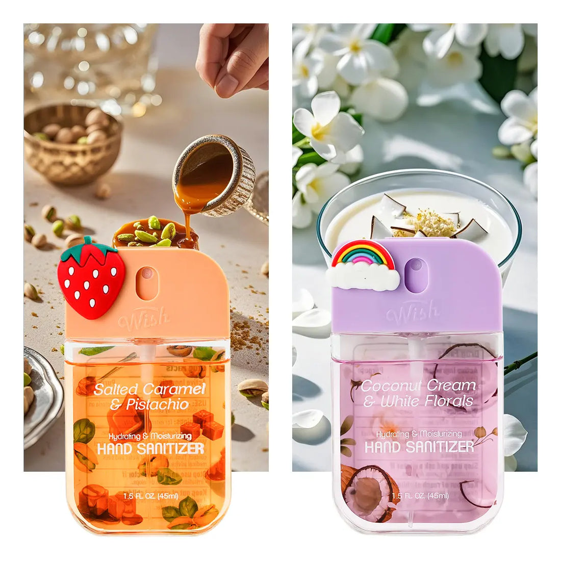 2 Pack DIY Hand Sanitizer Gift Box, 1.5 oz Each, Coconut Cream / Salted Caramel