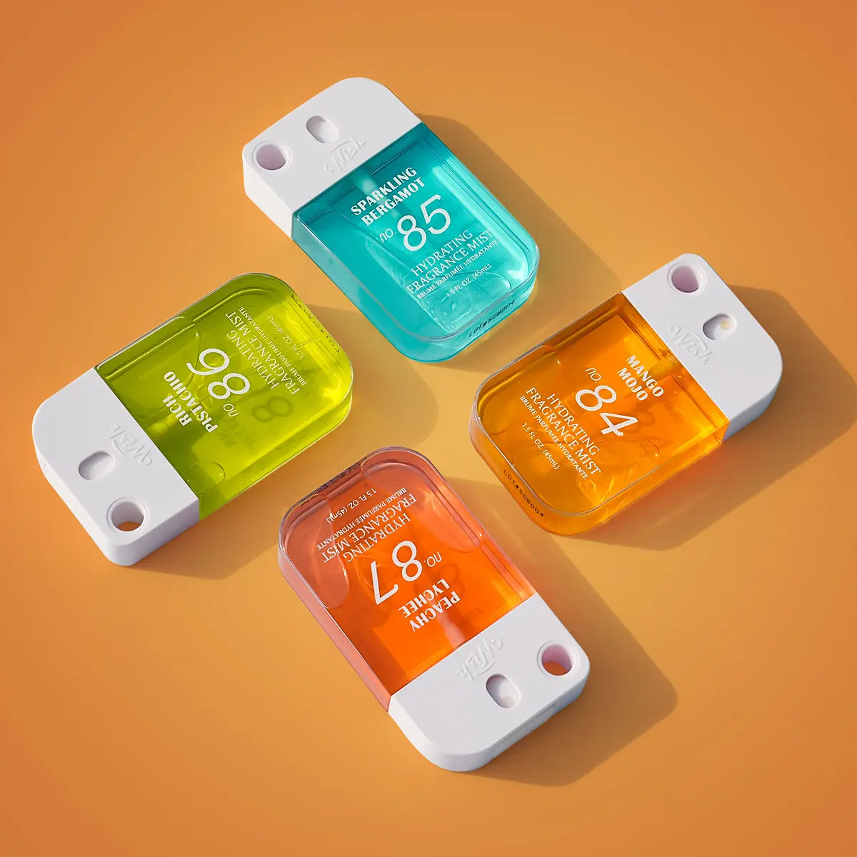 Mango Mojo / Peachy Lychee / Rich Pistachio / Sparkling Bergamot Body Mist Bundle for Women, 4 x 1.5 oz