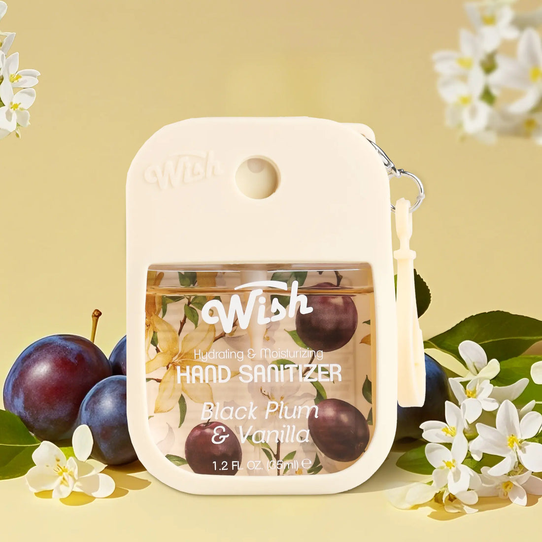 Black Plum / Cucumber Melon / Sweet Guava / Violet Orchid Hand Sanitizer Bundle, 4x 1.2 oz w/ Silicone Case