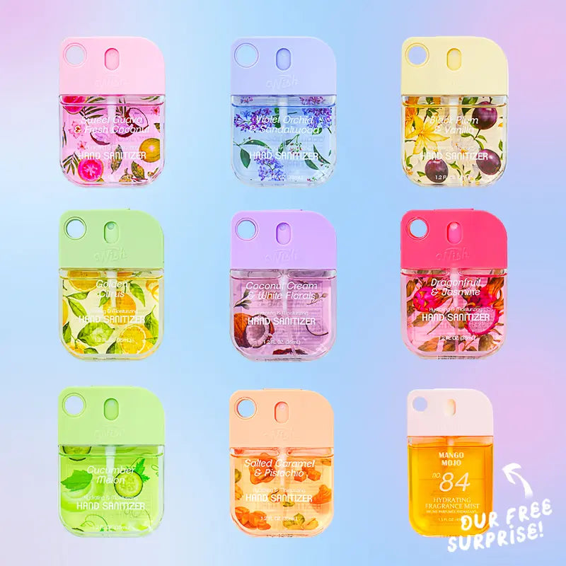 Hand Sanitizer Spray Bundle (8x 1.2 oz) + FREE 1.5 oz Mango Mojo Body Mist