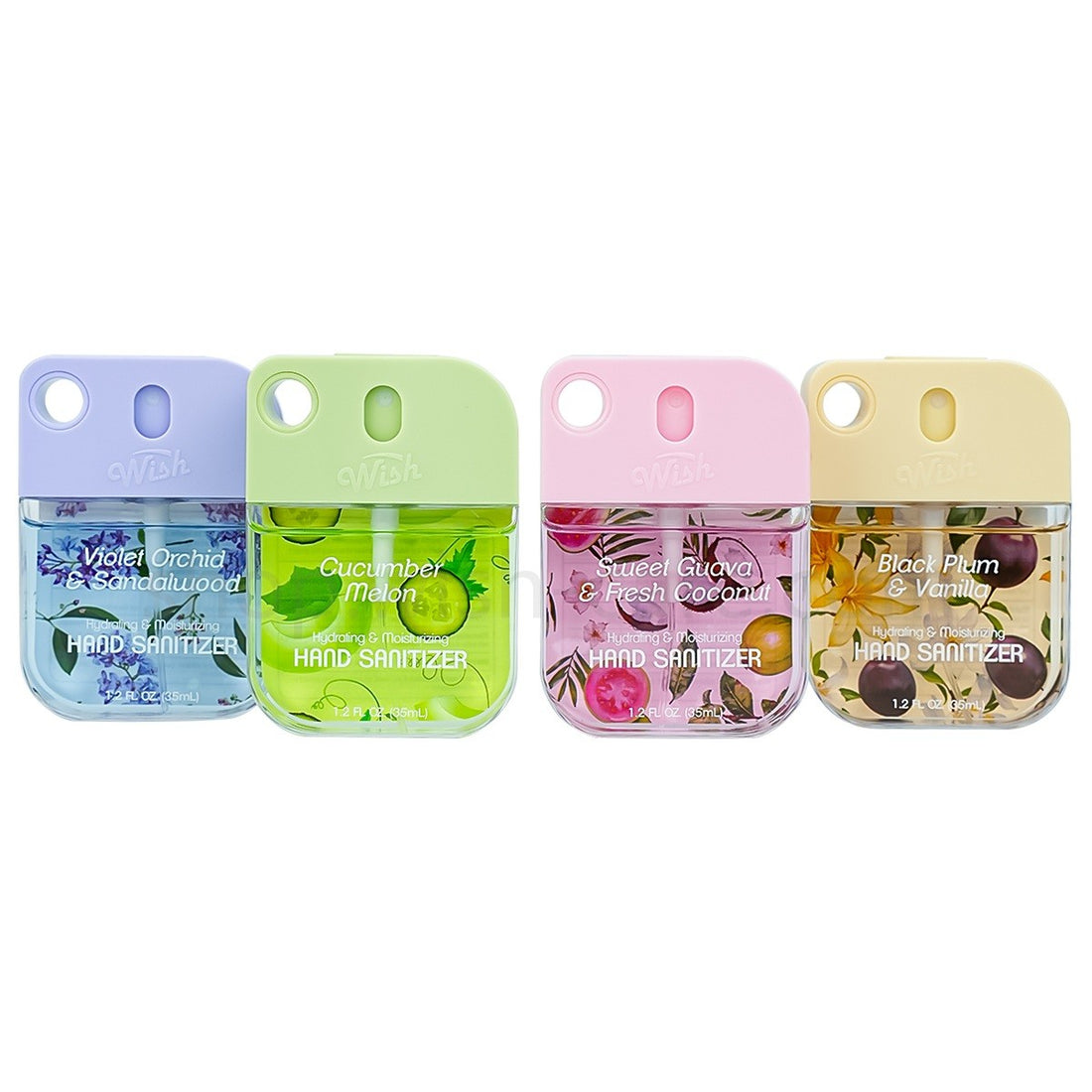 Black Plum / Cucumber Melon / Sweet Guava / Violet Orchid Hand Sanitizer Bundle, 4x 1.2 oz