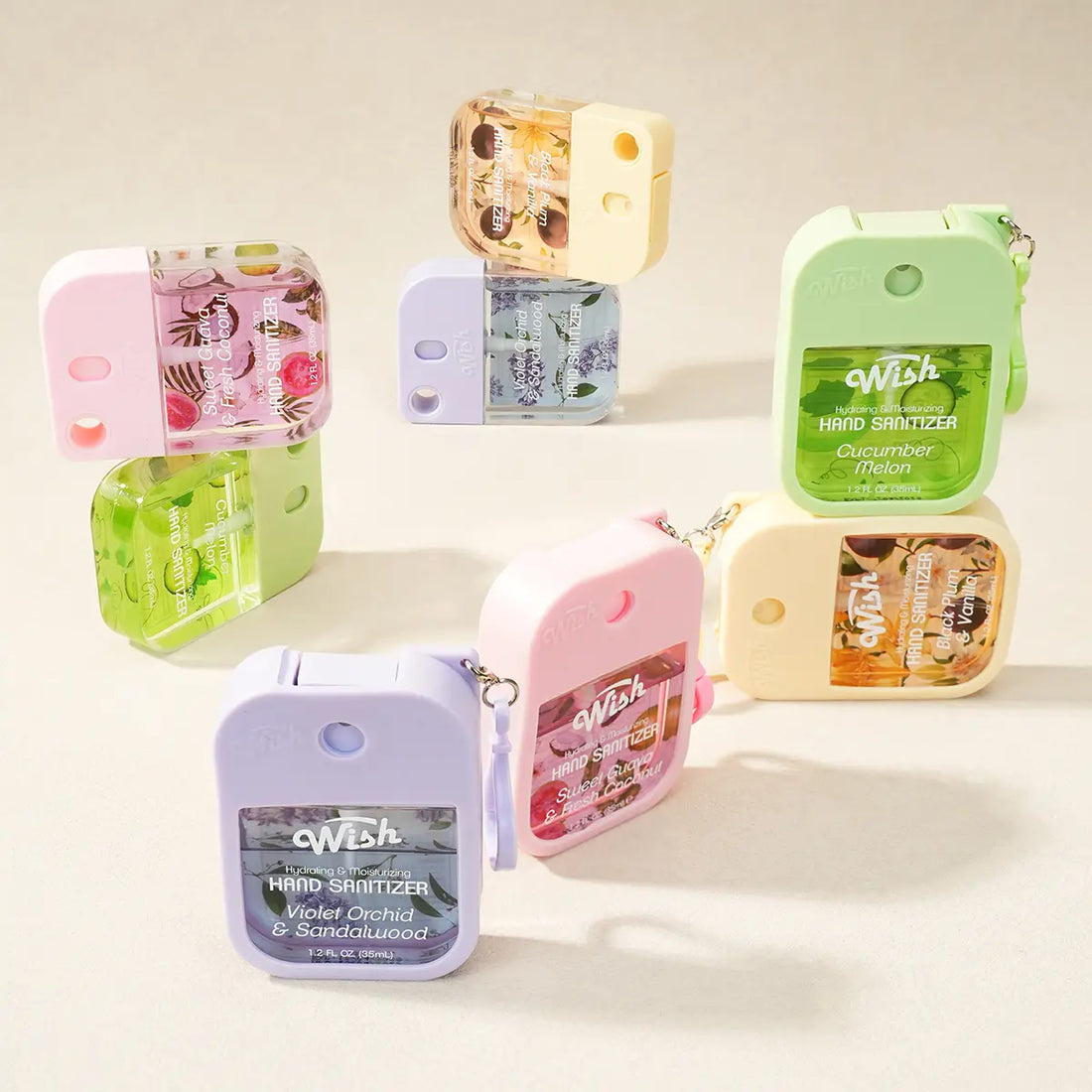 Black Plum / Cucumber Melon / Sweet Guava / Violet Orchid Hand Sanitizer Bundle, 8 x 1.2 oz